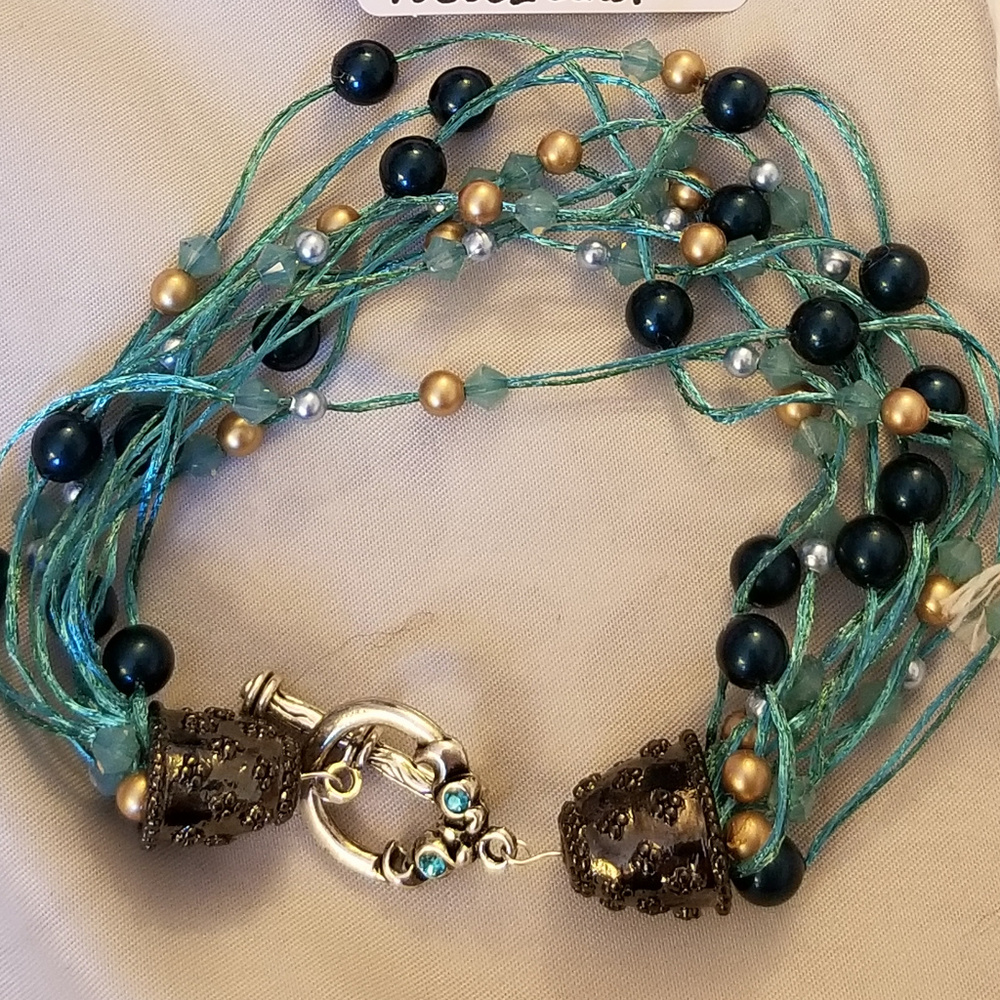 Handmade Bracelet Swarovski Pearls Crystals